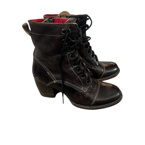 BED STU Judgement Leather Lace-Up Boots Oath Packer Black Brown Cobbler Size 8 - Picture 2 of 12